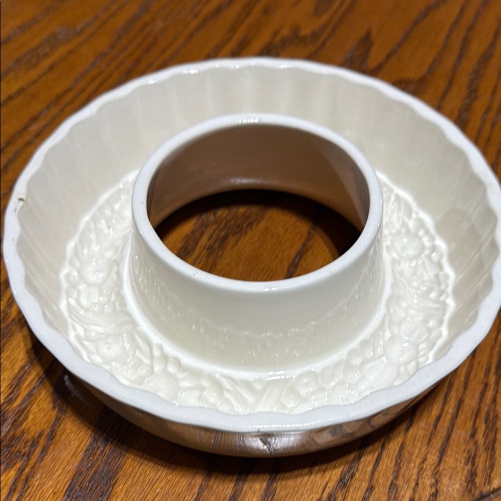 Vintage Cream Ceramic German Bundt Pan